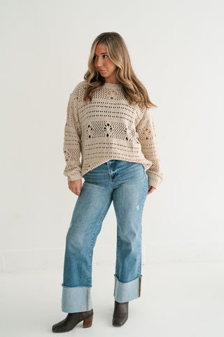 Sunday Stroll Textured Sweater Top