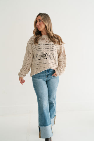 Sunday Stroll Textured Sweater Top