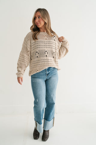 Sunday Stroll Textured Sweater Top