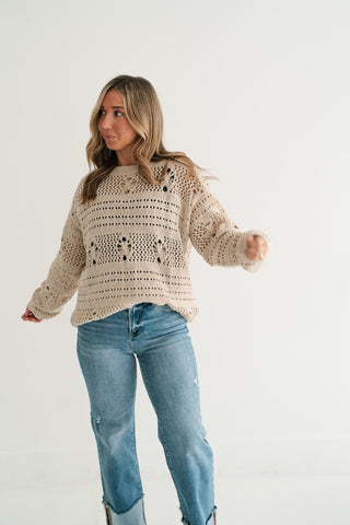 Sunday Stroll Textured Sweater Top