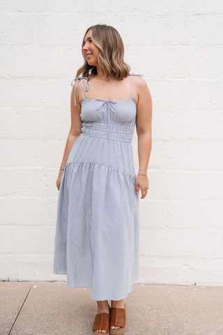 The Hamptons Pinstripe Midi Dress
