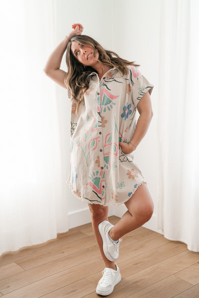 Boho Blooms Button Up Floral Dress