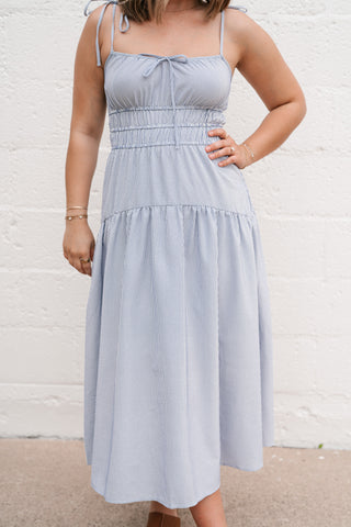 The Hamptons Pinstripe Midi Dress