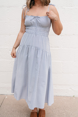 The Hamptons Pinstripe Midi Dress