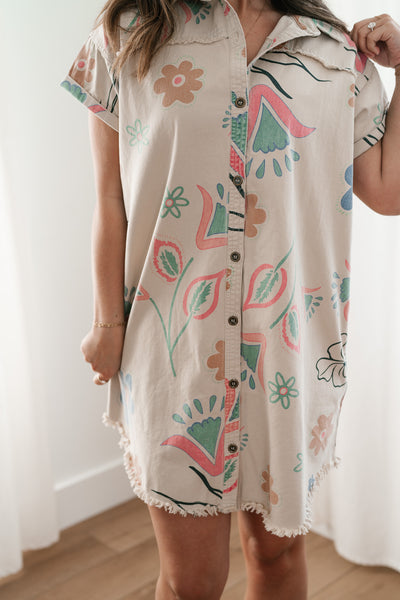 Boho Blooms Button Up Floral Dress