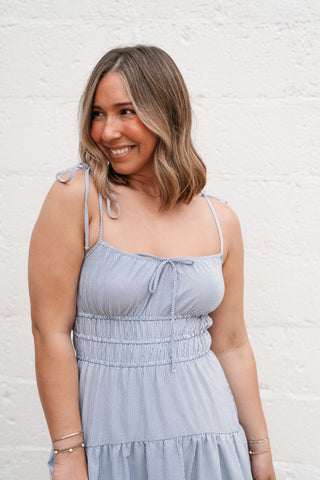 The Hamptons Pinstripe Midi Dress