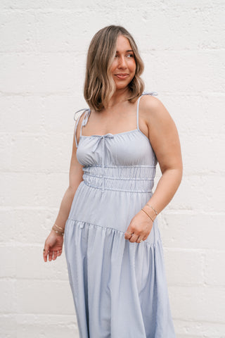 The Hamptons Pinstripe Midi Dress