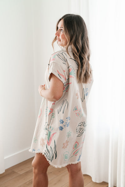 Boho Blooms Button Up Floral Dress