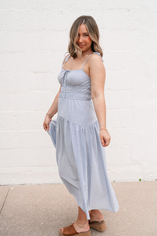 The Hamptons Pinstripe Midi Dress