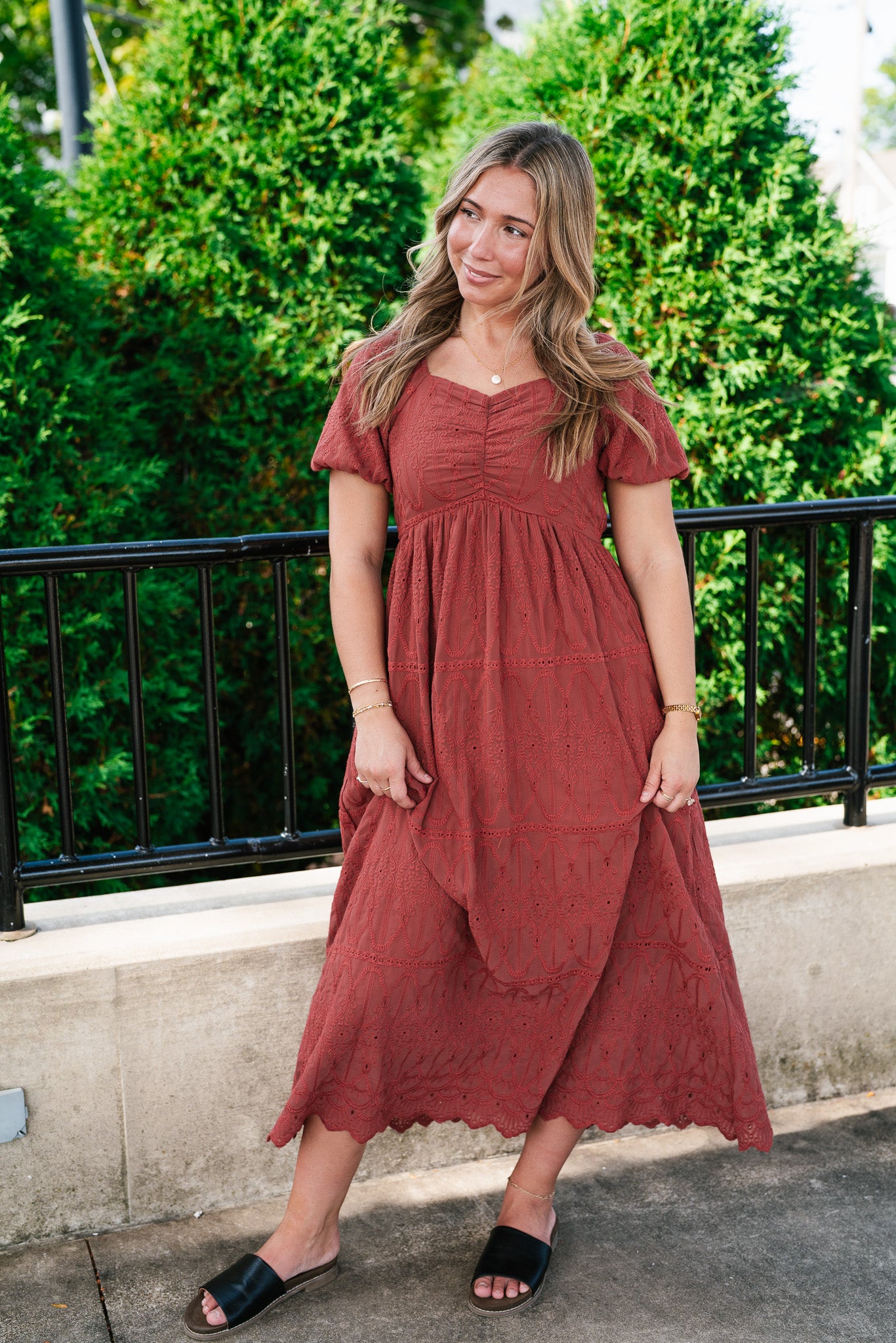 Autumn Evening Embroidered Maxi Dress