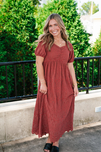 Autumn Evening Embroidered Maxi Dress
