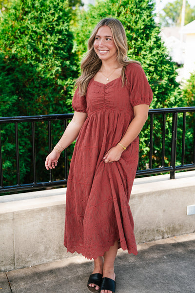 Autumn Evening Embroidered Maxi Dress