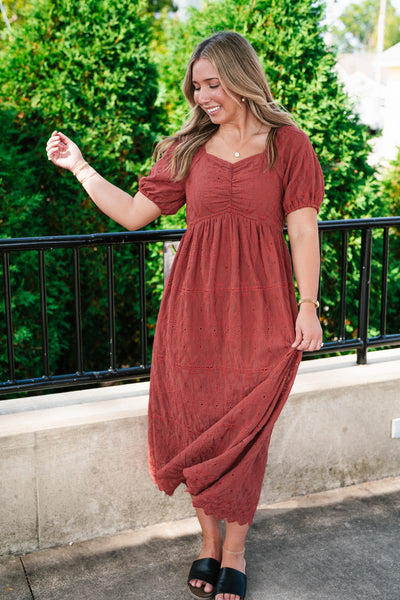 Autumn Evening Embroidered Maxi Dress