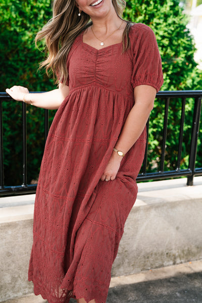 Autumn Evening Embroidered Maxi Dress