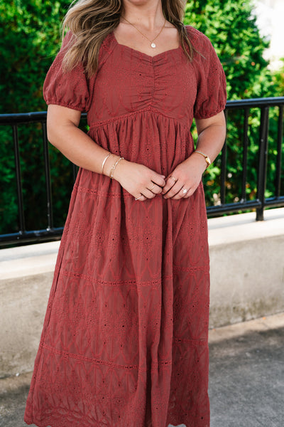 Autumn Evening Embroidered Maxi Dress