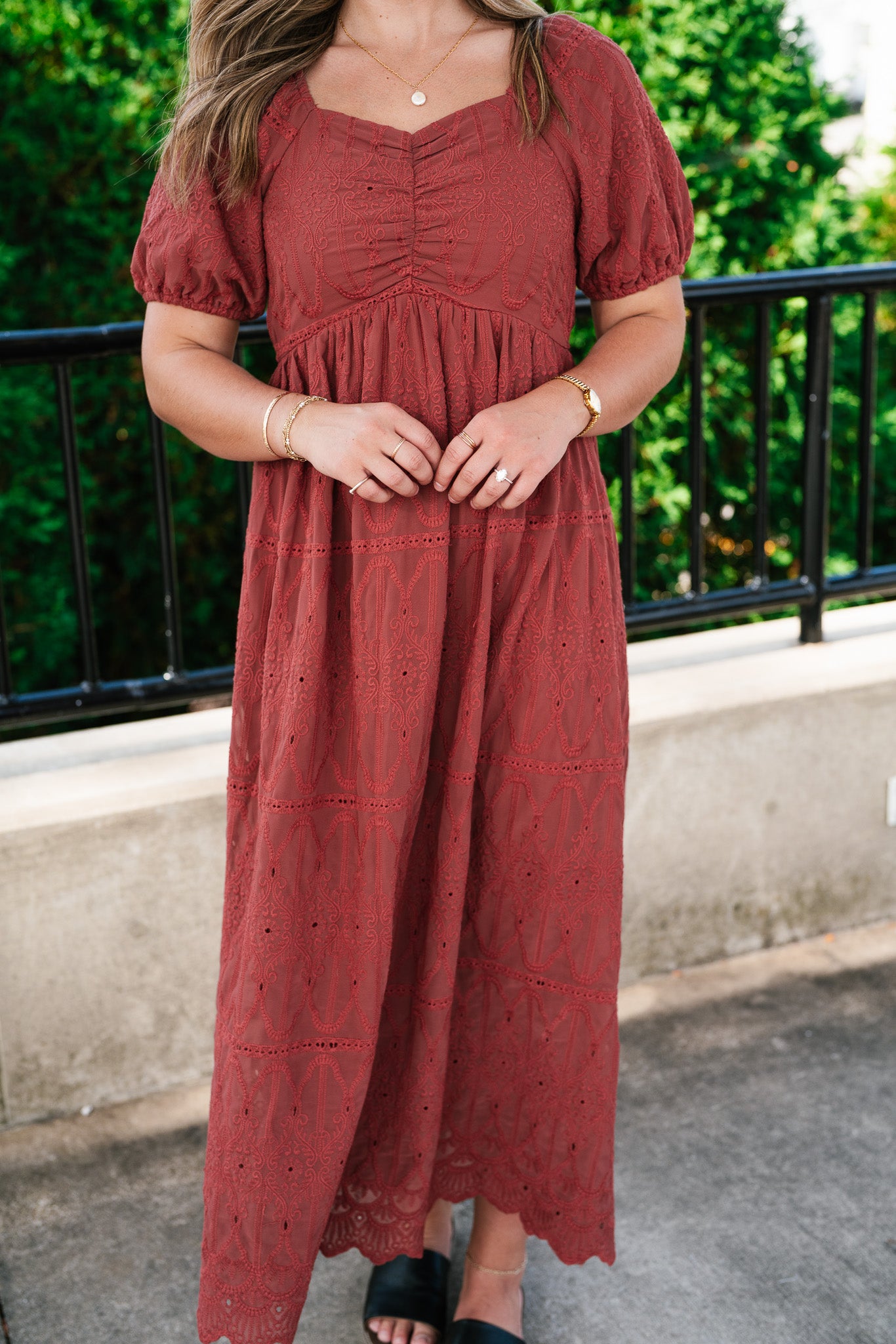 Autumn Evening Embroidered Maxi Dress