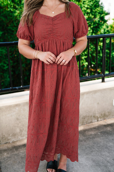 Autumn Evening Embroidered Maxi Dress
