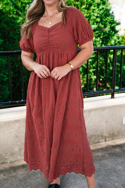 Autumn Evening Embroidered Maxi Dress