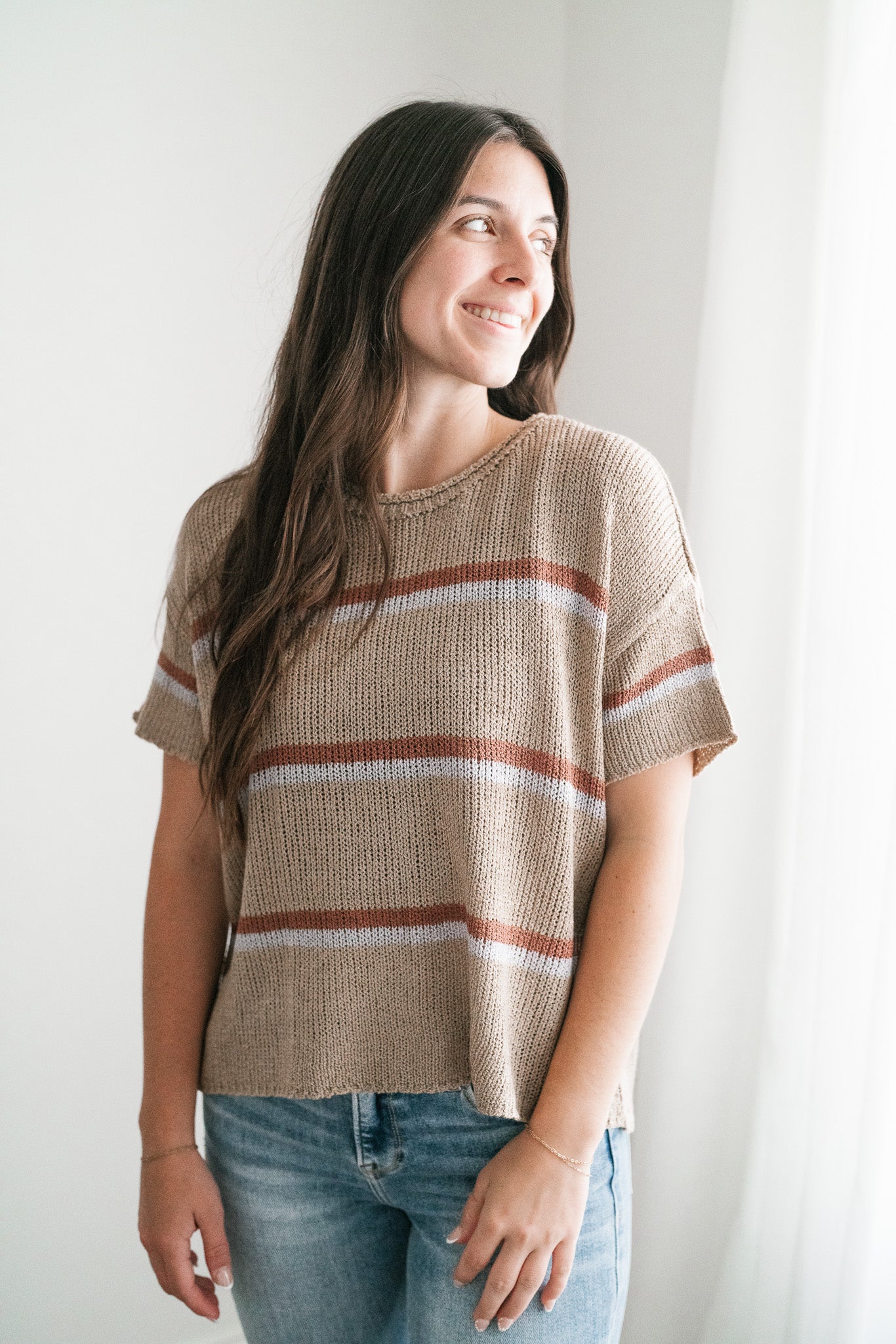 Free Falling Striped Lightweight Sweater