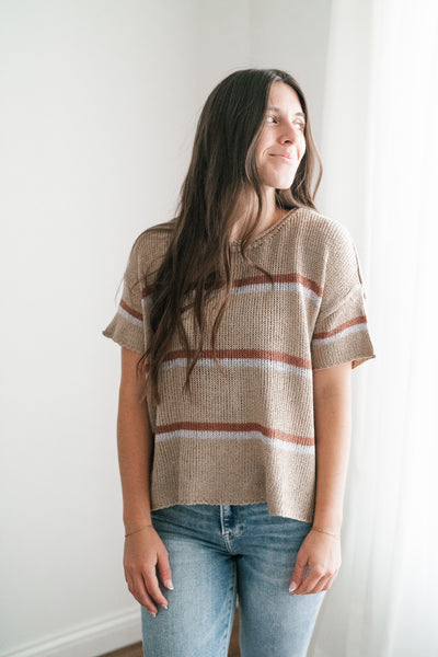 Free Falling Striped Lightweight Sweater