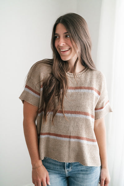 Free Falling Striped Lightweight Sweater