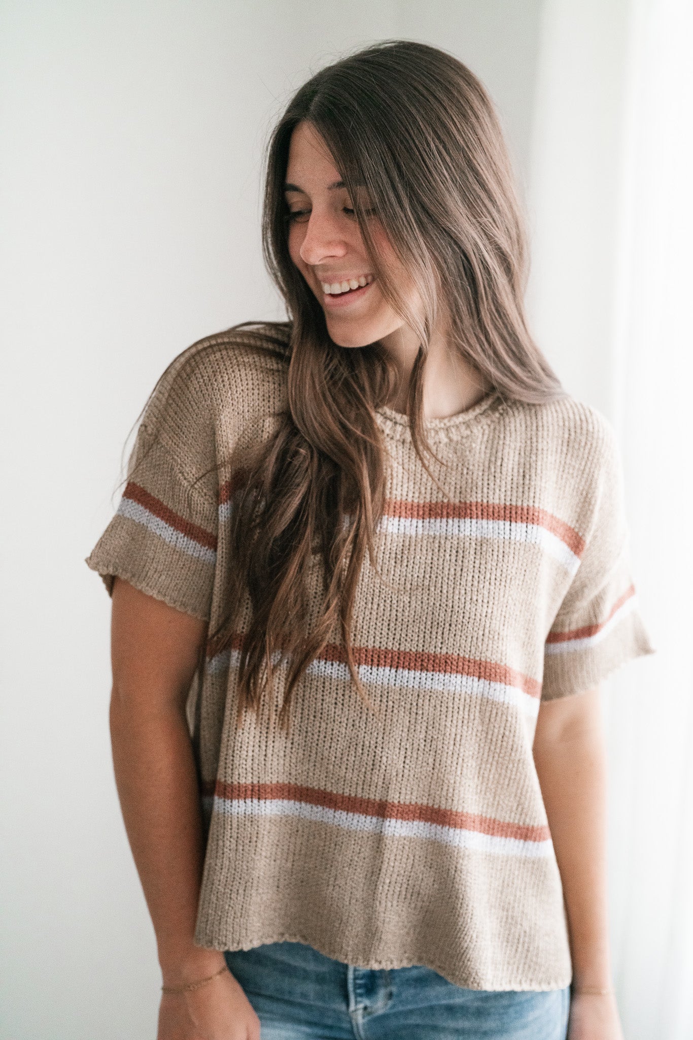 Free Falling Striped Lightweight Sweater