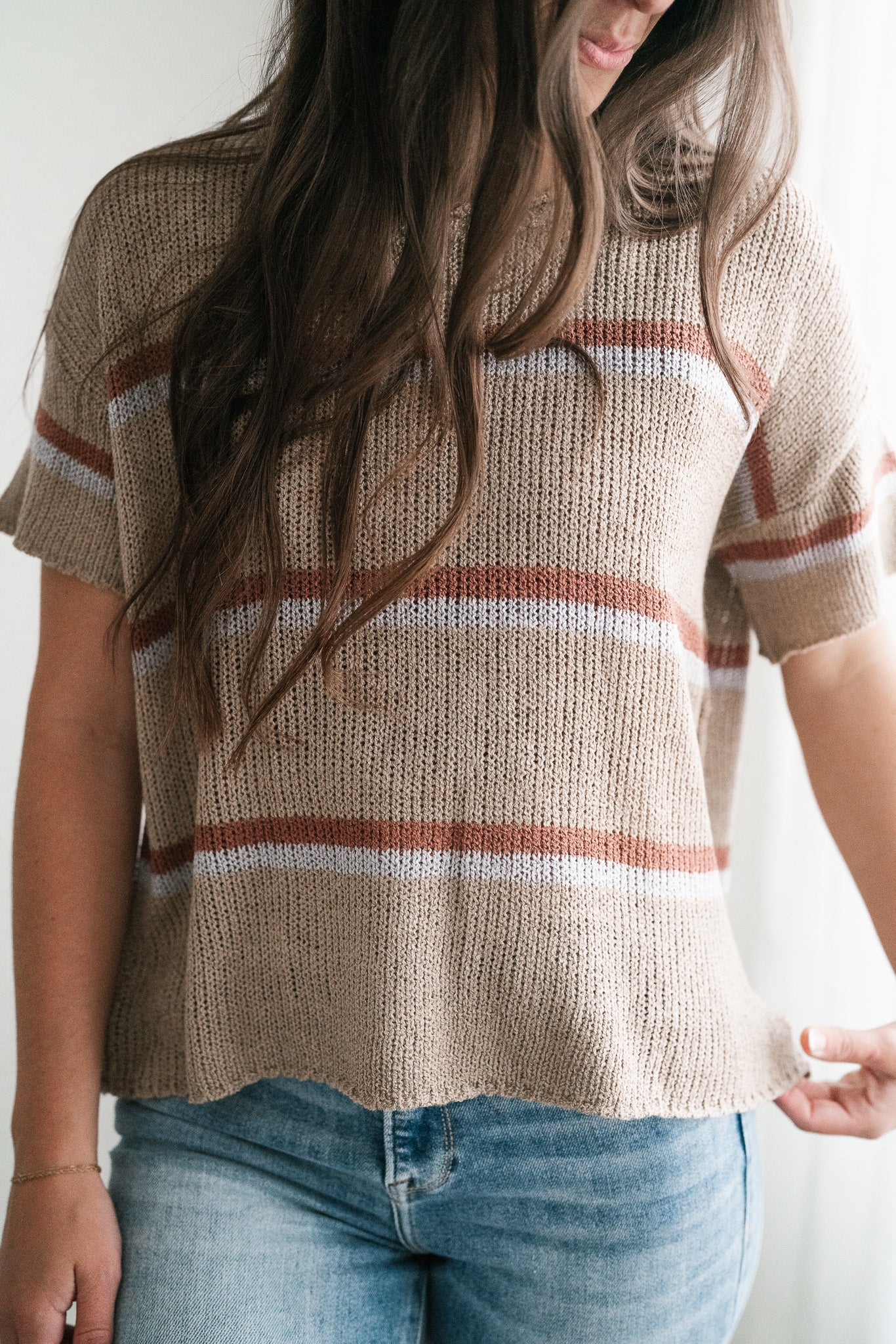 Free Falling Striped Lightweight Sweater