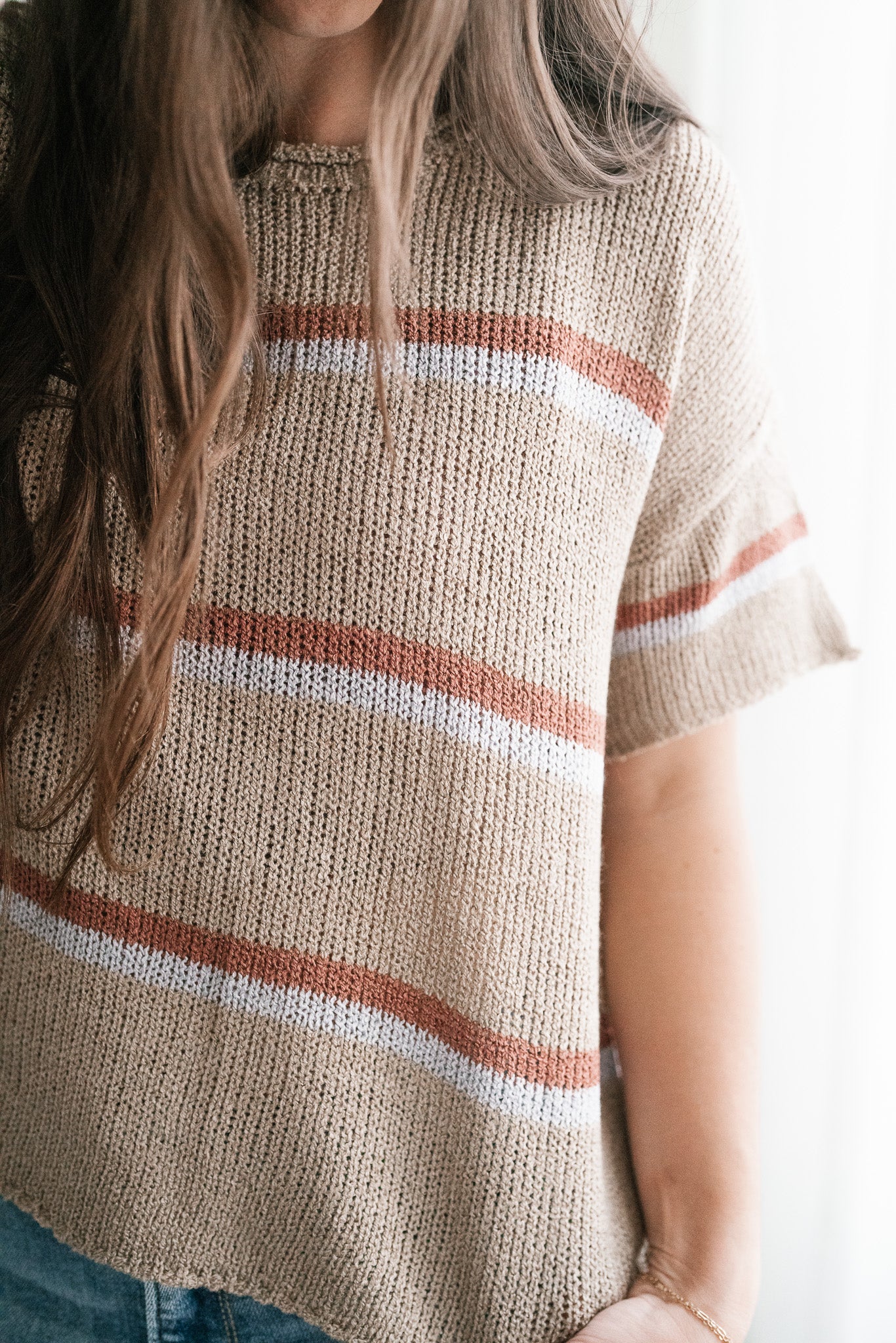 Free Falling Striped Lightweight Sweater