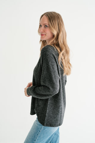 Morning Fog Snap Button Henley Top