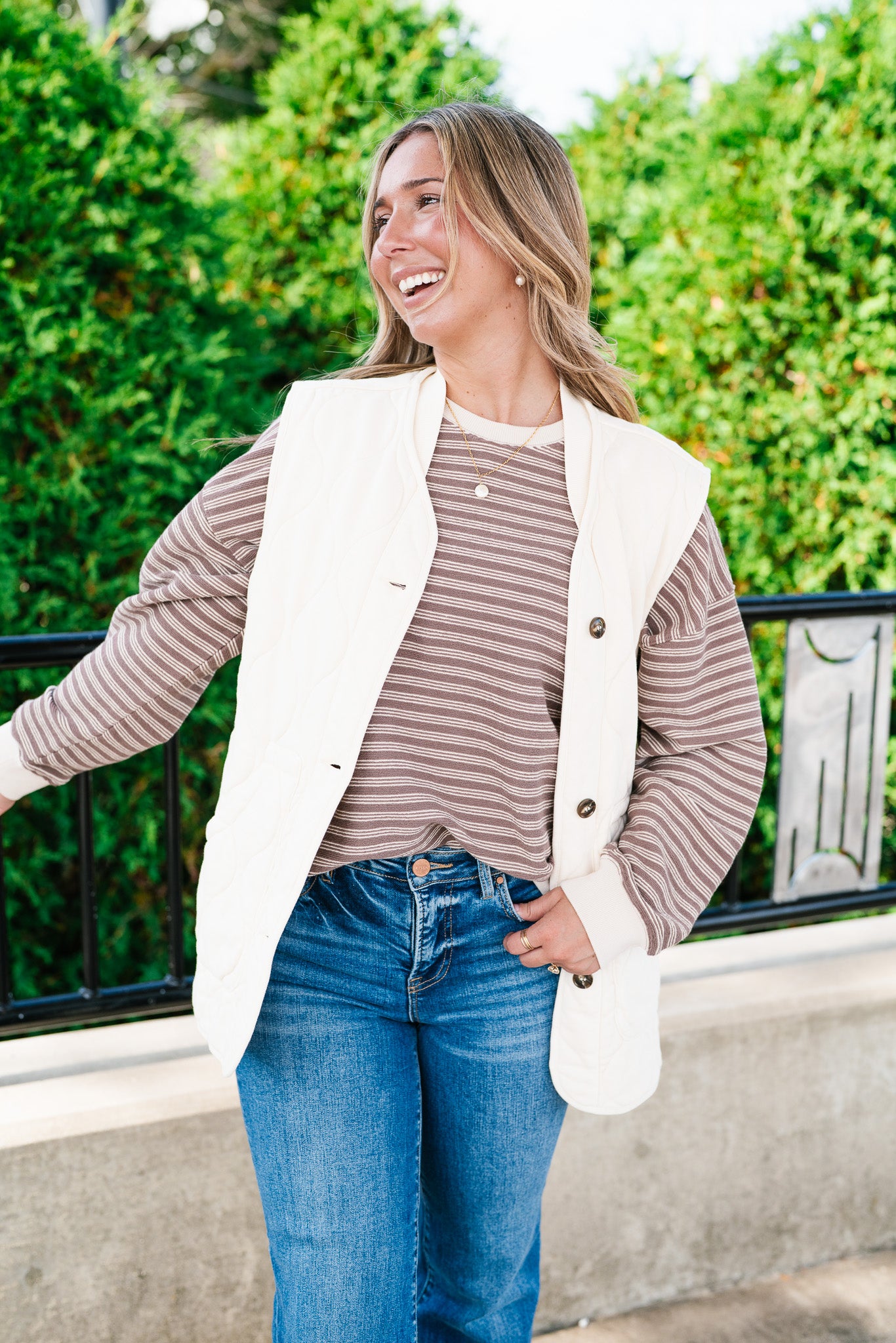 Neutral Tone Quilted Vest