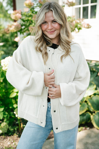 Poppy Balloon Sleeve Sweater Cardigan