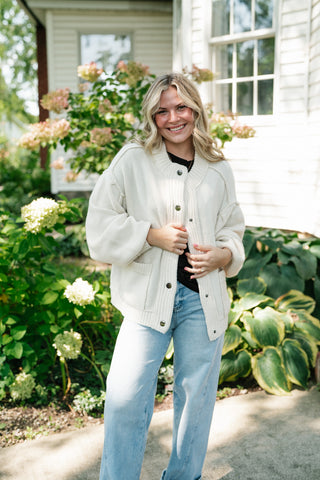 Poppy Balloon Sleeve Sweater Cardigan