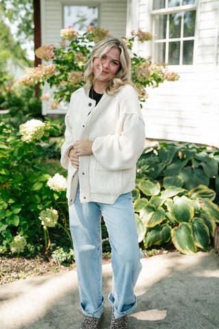 Poppy Balloon Sleeve Sweater Cardigan