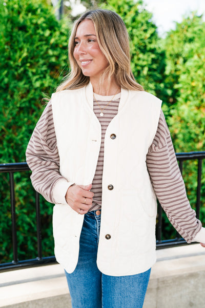 Neutral Tone Quilted Vest