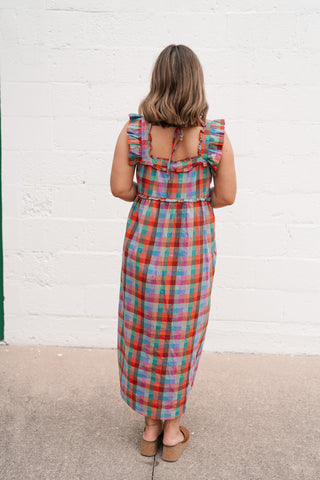 Oksana Plaid Midi Dress