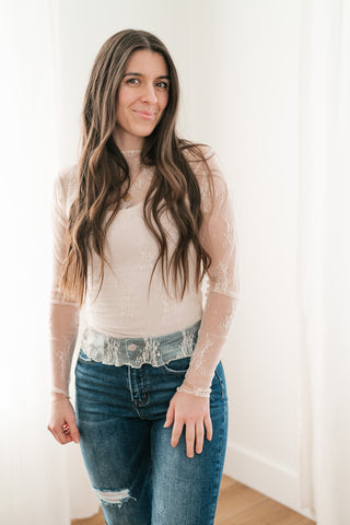 Ivory Sheer Lace Undershirt