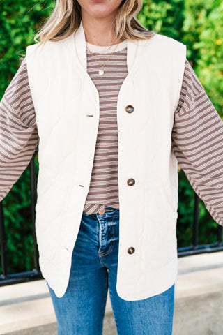 Neutral Tone Quilted Vest