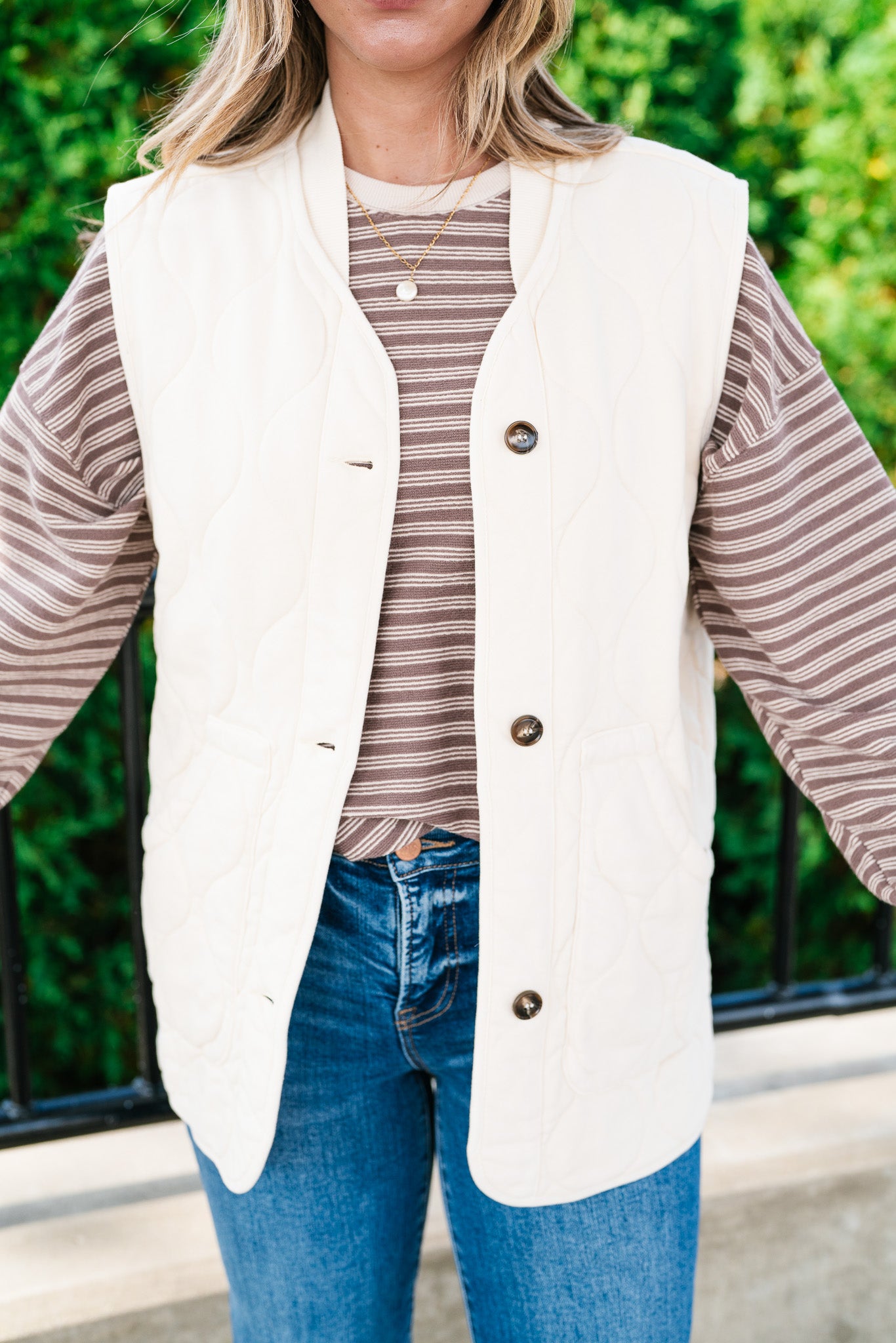 Neutral Tone Quilted Vest