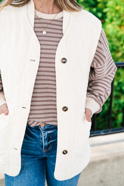 Neutral Tone Quilted Vest