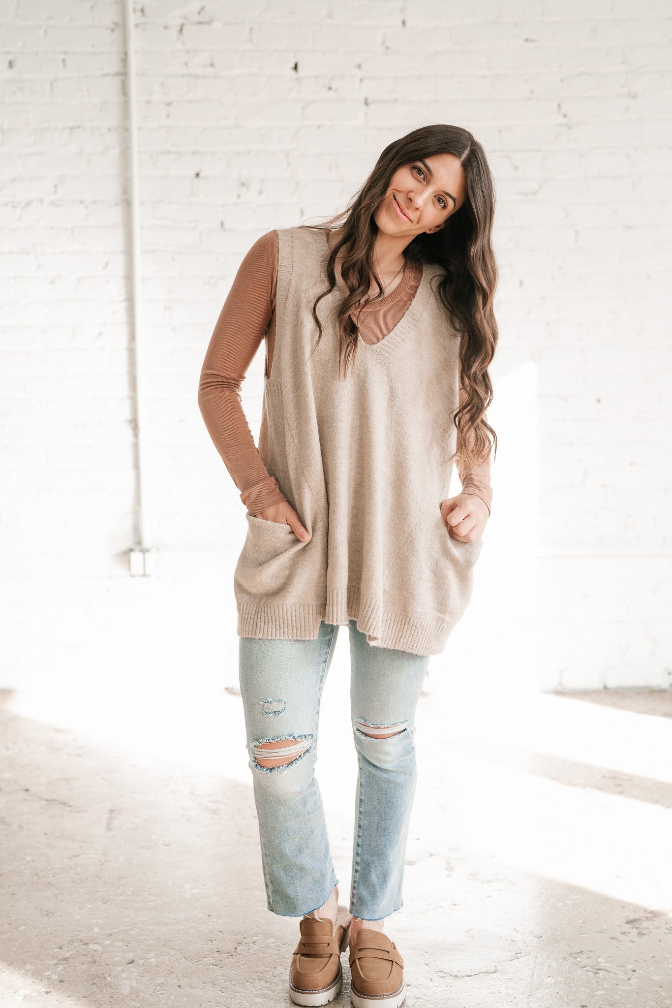 Tara Oversized Sweater Vest