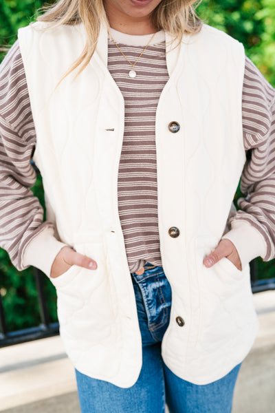 Neutral Tone Quilted Vest