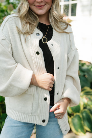 Poppy Balloon Sleeve Sweater Cardigan