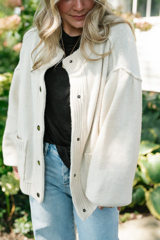 Poppy Balloon Sleeve Sweater Cardigan