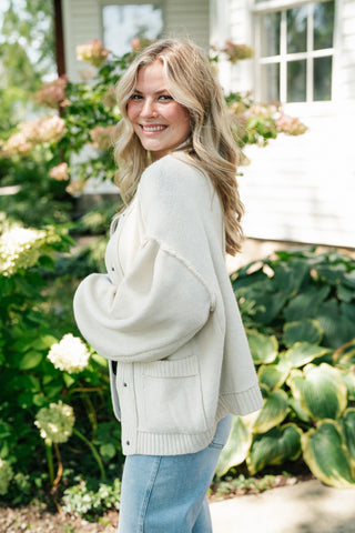 Poppy Balloon Sleeve Sweater Cardigan