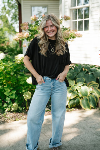 Simple Matter Pocket Front Tee - Black