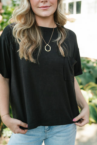 Simple Matter Pocket Front Tee - Black