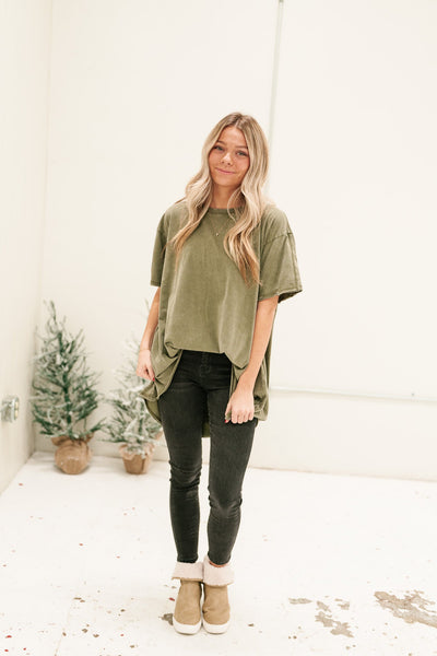 Olive You Mineral Wash Tee