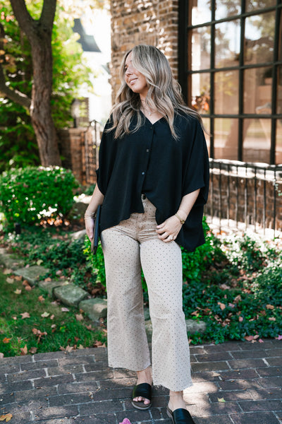 Midnight Ease Button Top