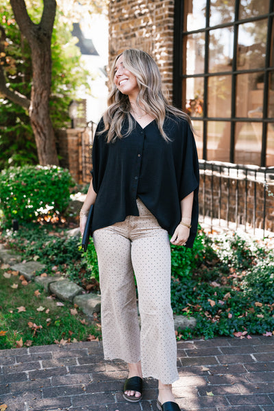 Midnight Ease Button Top
