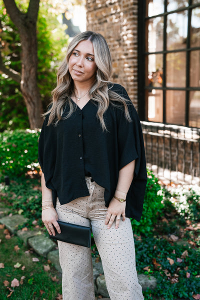 Midnight Ease Button Top